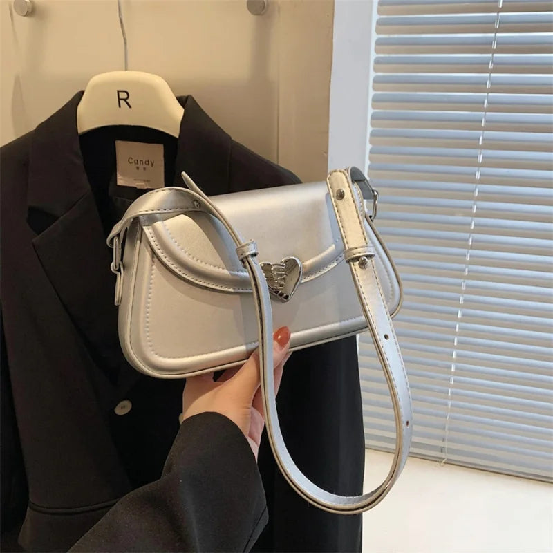 Bolsa transversal feminina prata Cartier Marquise