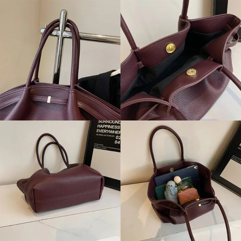 Detalhes da bolsa tote Oxford de couro com acabamento premium