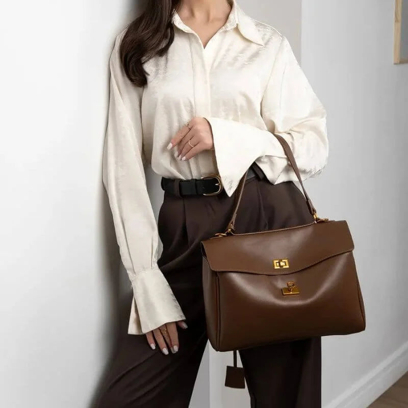 Bolsa Feminina Grande Modelo Avenna Marrom