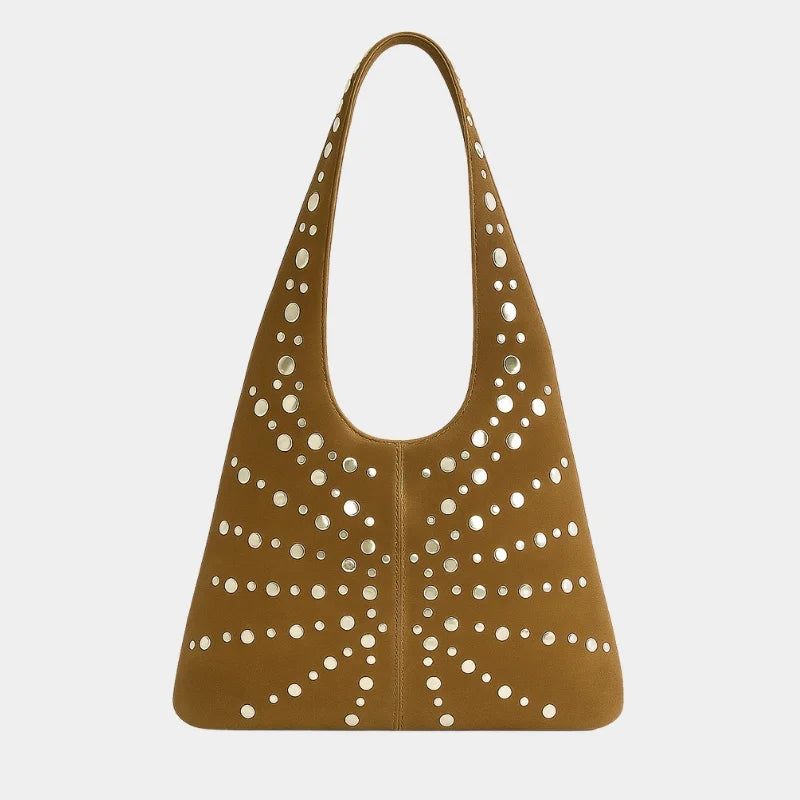 Bolsa Boho Punk com Studs - Avenue Marrom