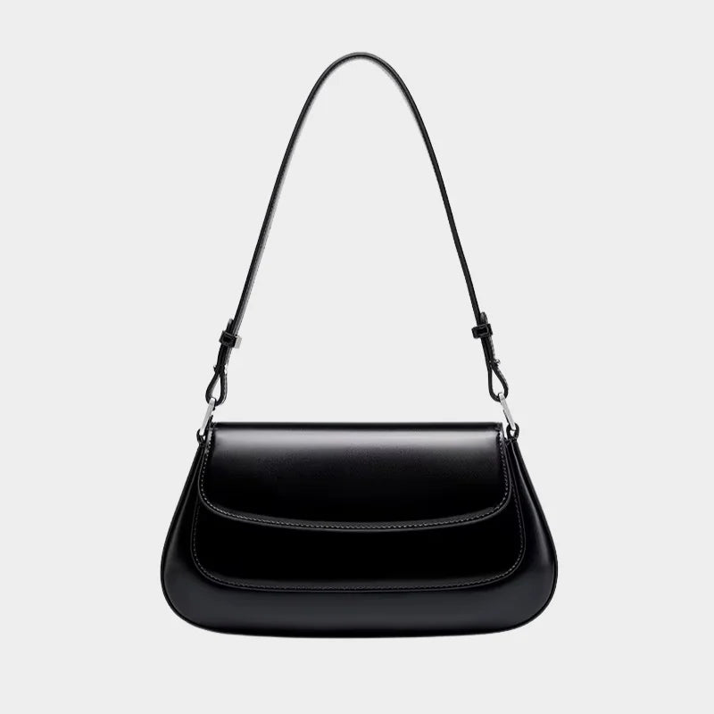 Bolsa transversal de couro MontClair preta feminina com design sofisticado