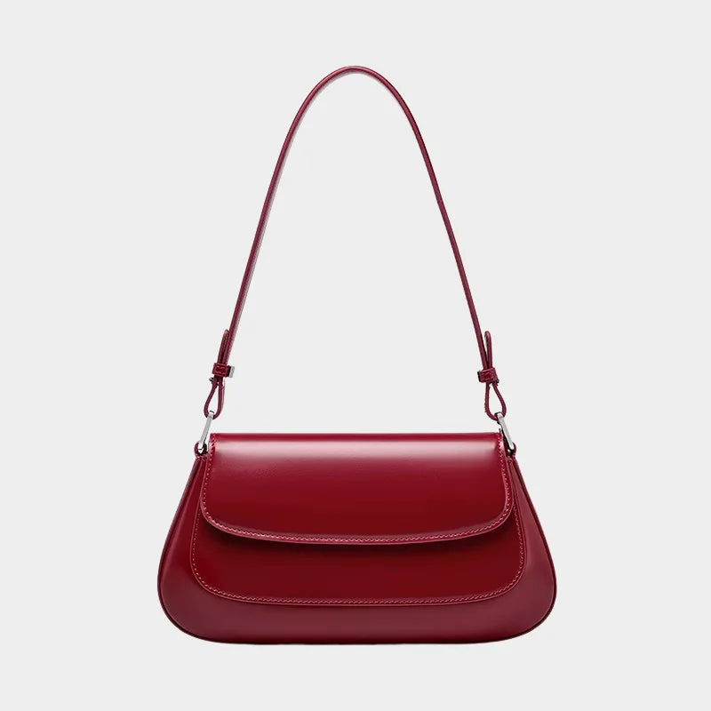 Bolsa MontClair feminina de couro vermelha estilo moderno e elegante