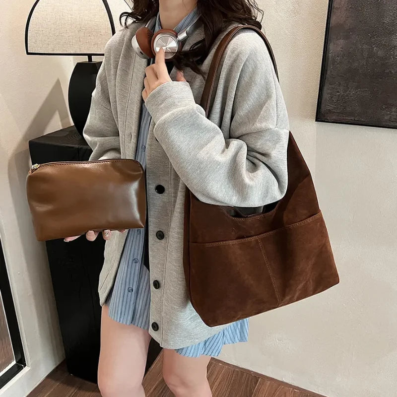 Bolsa de ombro feminina de camurça Belmont Marquise