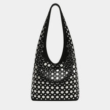 bolsa de couro feminina boho punk preta