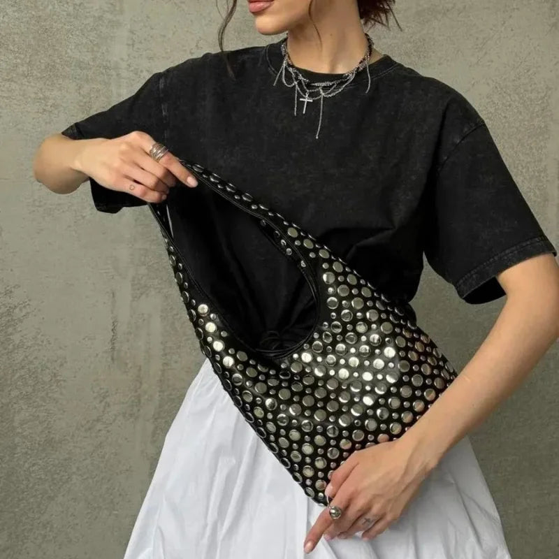 bolsa boho punk look noite elegante