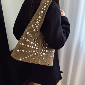 Bolsa Boho Punk com Studs - Avenue Caqui