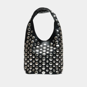 bolsa bucket boho punk com studs feminina