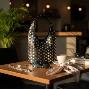 bolsa bucket de couro boho feminina