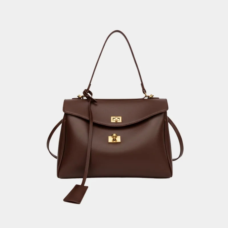 Bolsa de Ombro Grande em Couro - Avenna Marrom