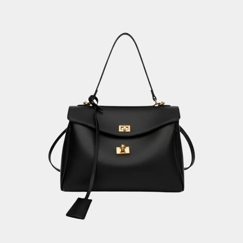 Bolsa de Ombro Grande em Couro - Avenna Preta