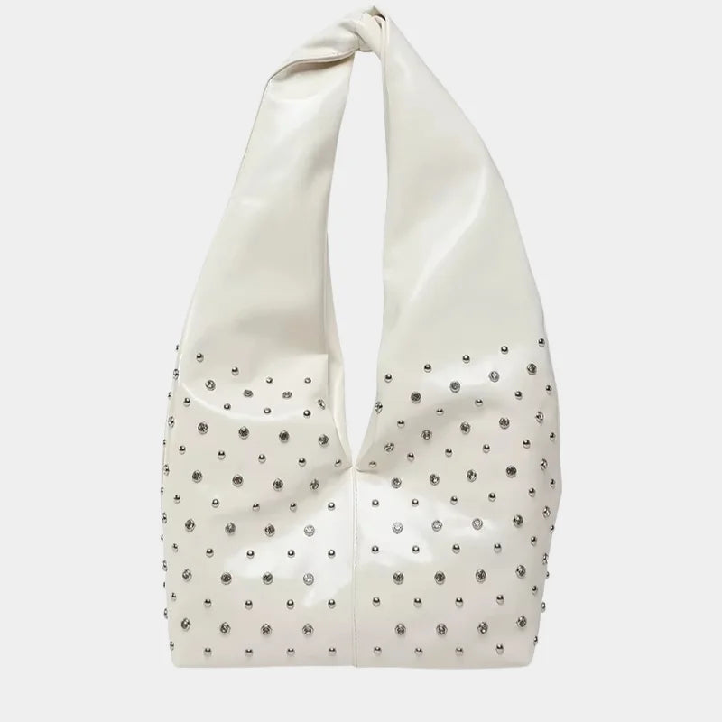 Bolsa Tote Boho Punk com Studs - Estela Branca