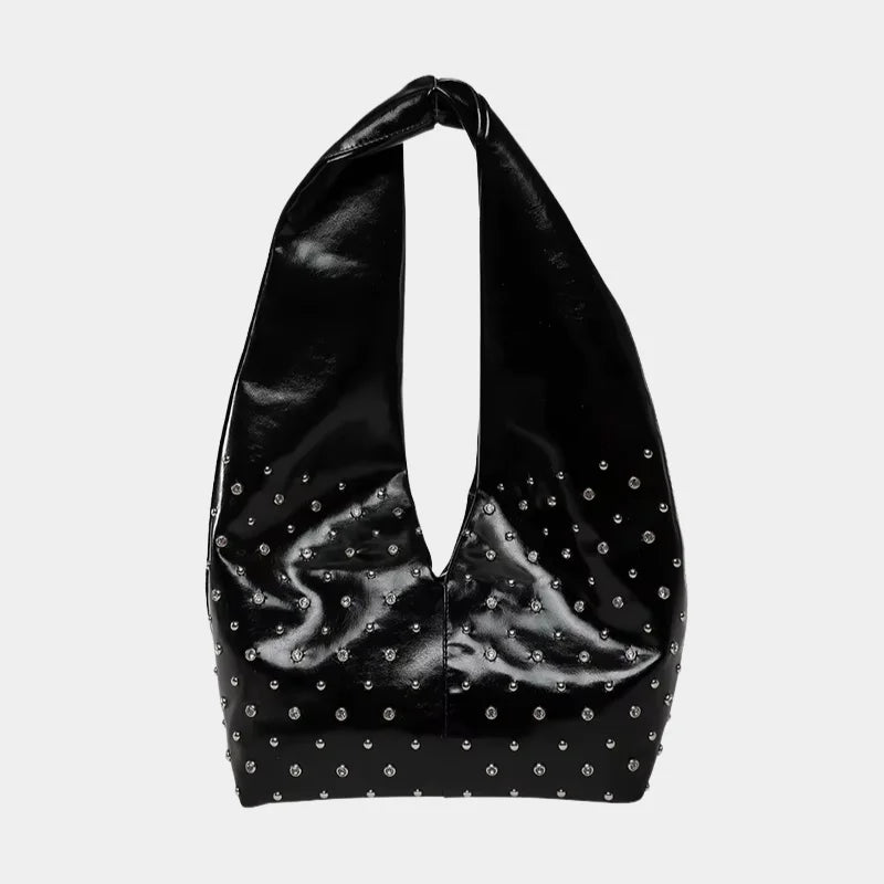 Bolsa Tote Boho Punk com Studs - Estela Preta