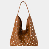 Bolsa Tote Boho Punk com Studs - Luna Marrom