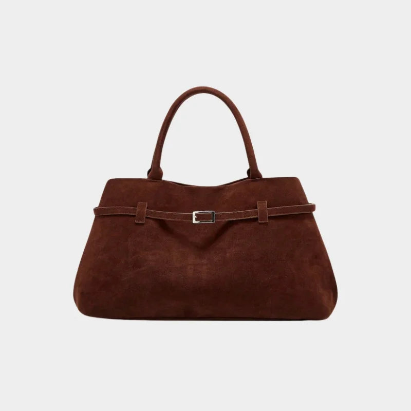 Bolsa tote grande Helena em camurça