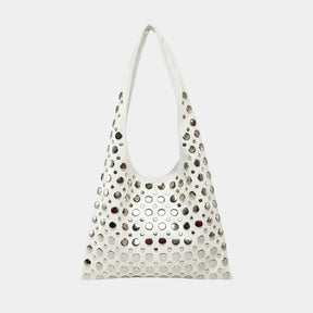 Bolsa Tote Pequena Boho Punk - Emilia Branca