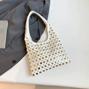 Bolsa Tote Pequena Boho Punk - Emilia Branca