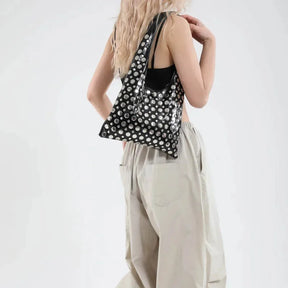 Bolsa Tote Pequena Boho Punk - Emilia Preta